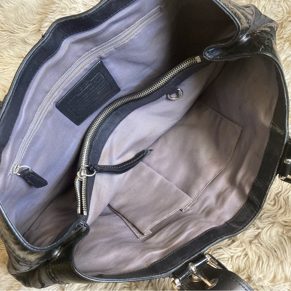 Coach vintage y2k black signature canvas large shoulder bag - Picture 6 of 13